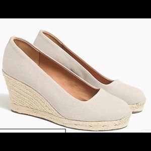J crew Brand new canvas espadrille wedges